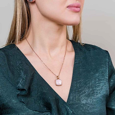 Колье Куб SHELL ROSE  Fiore Luna  BP02914-3 R/RG 
