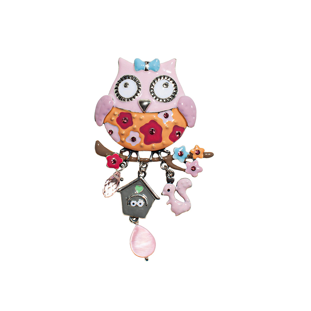 Shadore Брошь Сова с домиком Арт.: XZ5500.7 R/S