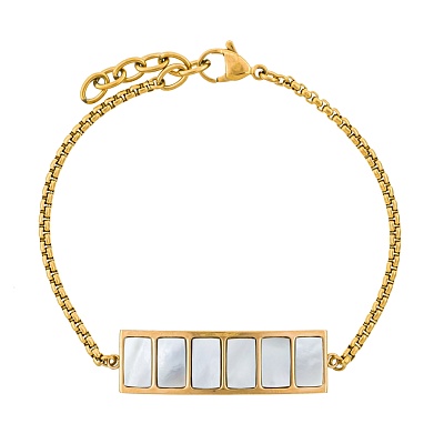 Браслет Пирамида SHELL WHITE CB02788-7 BW/G 