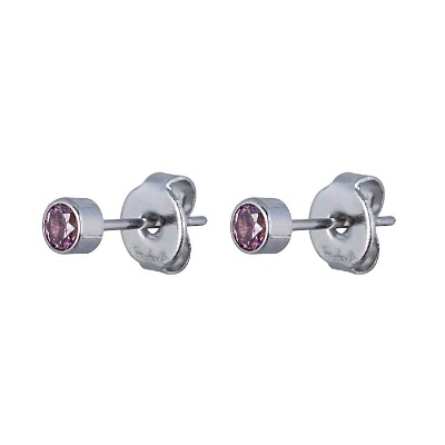 Пусеты Cubic zirconia Rhodolite SWE0128 PH S 