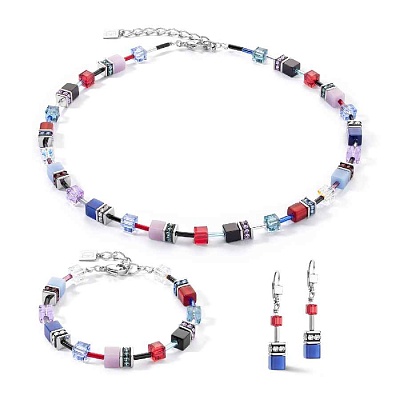 Колье Red-blue-lilac  Coeur de Lion  2838/10-0330 