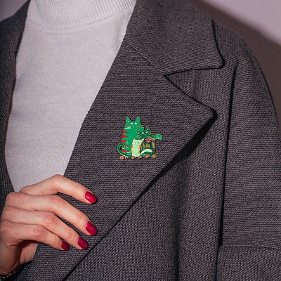 Брошь Котики  Shadore  XZ2051.16 G/G 