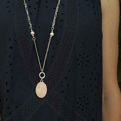 Колье ROSE QUARTZ  Fiore Luna  LN5154 R/S 