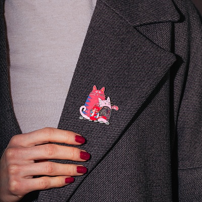 Брошь Котики  Shadore  XZ2051.7 R/S 