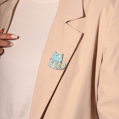 Брошь Кот бант  Shadore  XZ2299.21 BL/S 