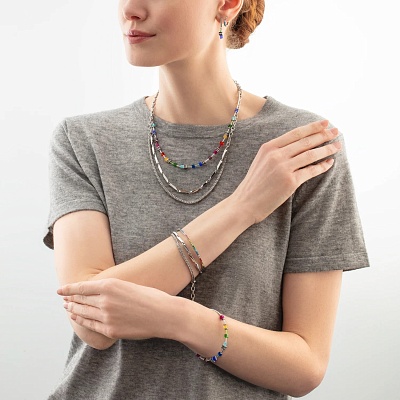 Серьги Hoop Multicolour Silver 15мм    0146/23-1517 