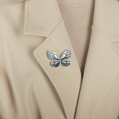 Брошь Бабочка  Shadore  XZ1386.2 BW/S 