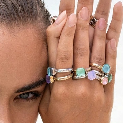 Кольцо FIRENZE 19 (S) Rose Water Opal  Qudo  107000/40-5909 19 
