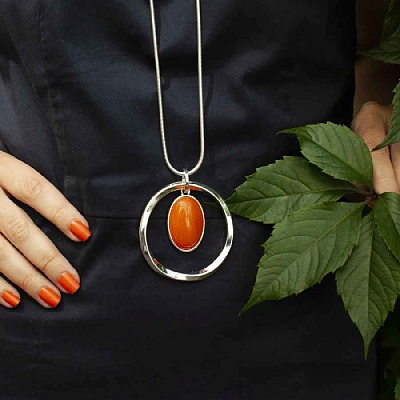 Колье ORANGE OPAL  Fiore Luna  LN5140 R/S 