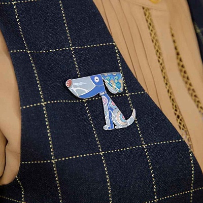 Брошь Собака  Shadore  XZ2291.21 BL/S 