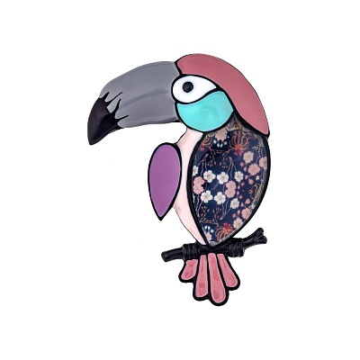 Брошь Тукан  Shadore  XZ0437.9 V/BW 