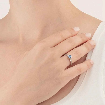 Кольцо Light Blue-Silver 16.5 мм  Coeur de Lion  0228/40-0741 52 