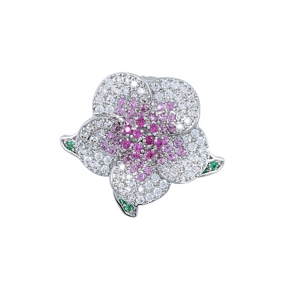 Брошь Лютик Zircon+магнит XR10596 S 