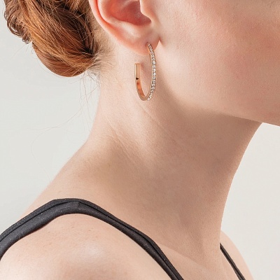 Пусеты Crystal-Rose gold  Coeur de Lion  0128/21-1822 