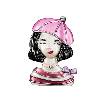 Брошь Девочка в берете XZ1479.7 R/S 
