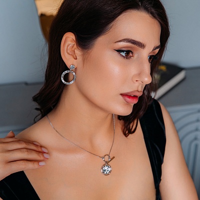 Серьги CAL  Fiore Luna  A2002SW-E108.1 BW/S 