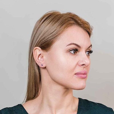 Пусеты VIOLET  Fiore Luna  AE03187-6 V/G 