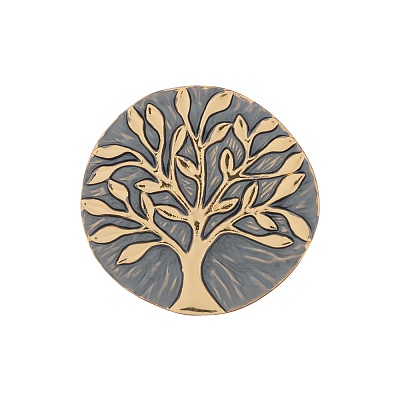 Брошь Дерево с листьями XZ1362.2 BW/G 