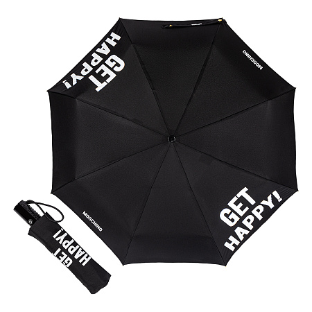 Moschino Зонт складной Moschino 8967-OCA Get happy Black  product-4004 Арт.: product-4004