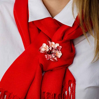 Брошь Фиалки  Shadore  XZ1498.9 R/G 