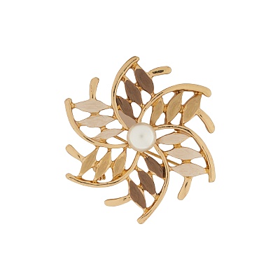 Брошь Цветок с жемчужиной XZ0956.15 BR/G 