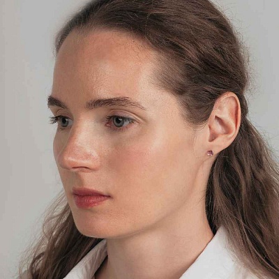 Пусеты Crystal Pink  Fiora Luna  SWE0127/1 P S 