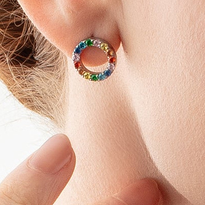 Серьги Multicolor Silver  Coeur de Lion  2057/21-1517 