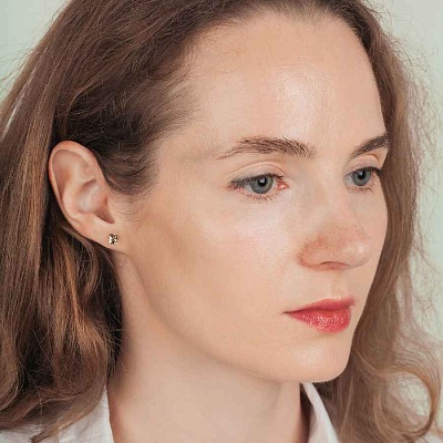 Пусеты  Champagne  Fiora Luna  SWE2127/1 CH S 