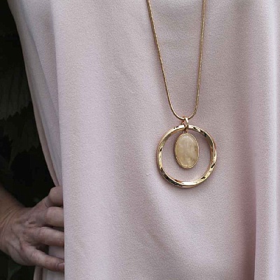 Колье CRYSTAL-PEACH OPAL  Fiore Luna  LN5137 BR/G 