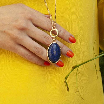 Колье NATURAL LAPIS  Fiore Luna  LN5152 BL/G 