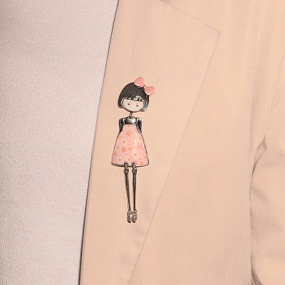 Брошь Девочка  Shadore  XZ0086.7 R/S 