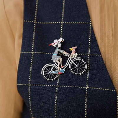 Брошь Велосипед  Shadore  XZ2294.2 BW/S 