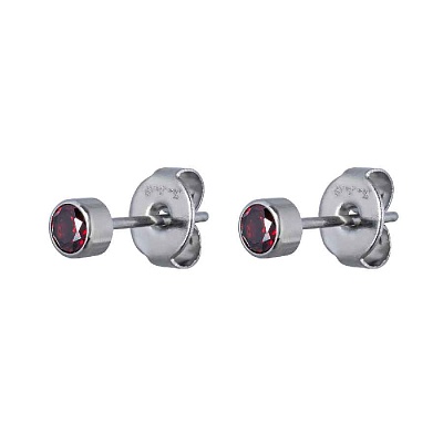 Пусеты Cubic zirconia Garnet SWE0128 GR S 