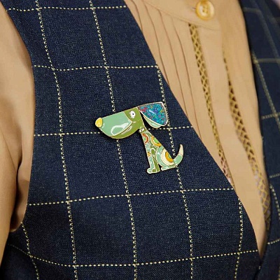 Брошь Собака  Shadore  XZ2291.19 G/G 