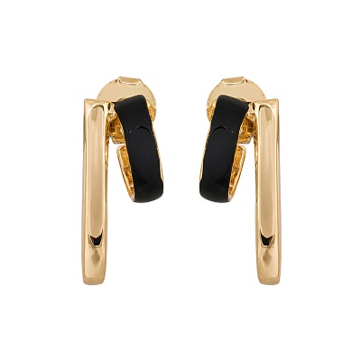 Серьги BLACK EPOXY ACE23533-01 G 