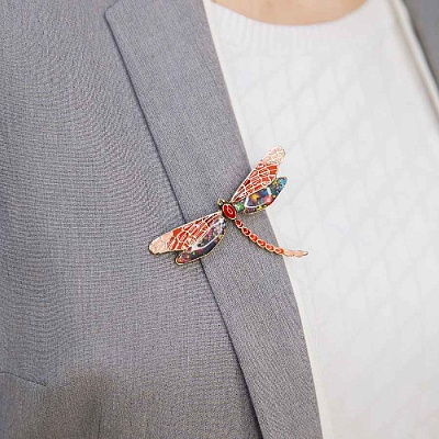 Брошь Стрекоза  Shadore  XZ0417.9 R/G 
