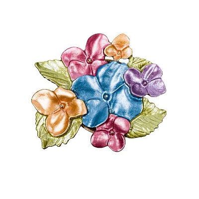 Брошь Фиалки XZ1498.27 M/G 