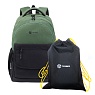Рюкзак TORBER CLASS X, черно-зеленый, 45 x 30 x 18 см + Мешок для сменной обуви в подарок! Арт.: T2743-22-GRN-BLK-M