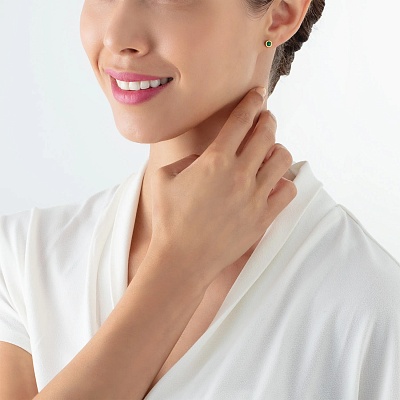 Пусеты Dark Green-Gold  Coeur de Lion  0227/21-0549 