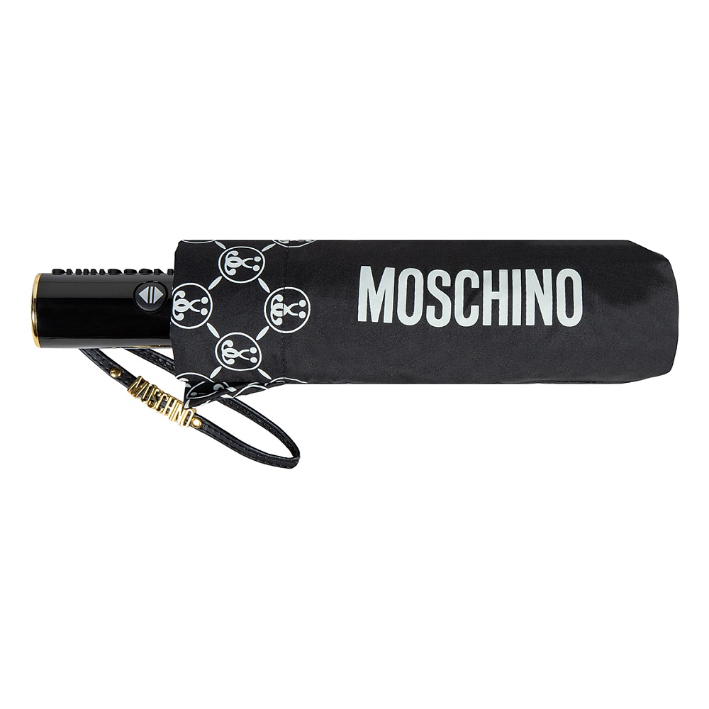Moschino Зонт складной DQM allover Black Арт.: product-3450
