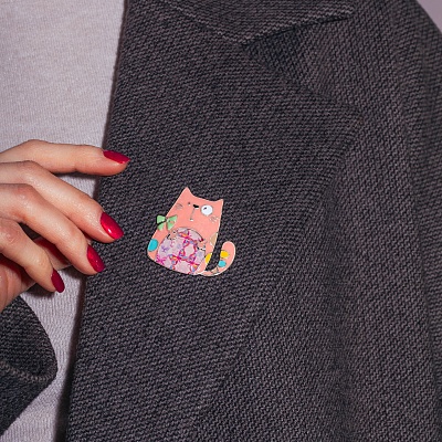 Брошь Кот бант  Shadore  XZ2299.7 R/S 