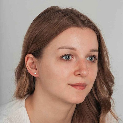 Пусеты Cubic zirconia Aquamarine  Fiora Luna  SWE0128 A G 