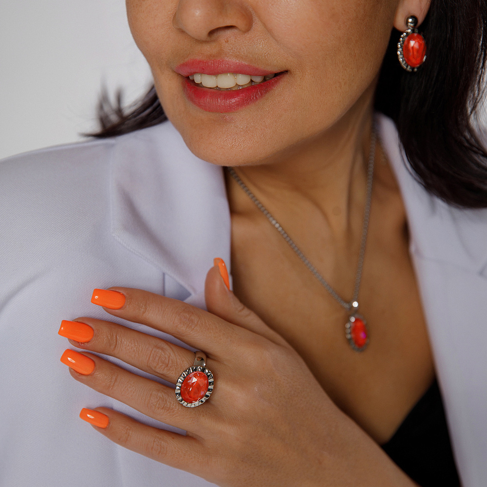 Qudo Кольцо TIVOLA UNICA big (S/P) Crystal orange ignite 60 Qudo 688423 Арт.: 688423
