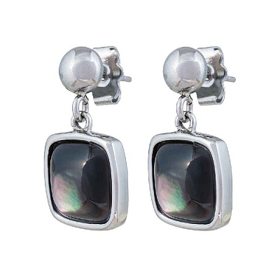 Серьги Куб SHELL AE02914-1 BW/S 