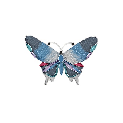 Брошь Бабочка Махаон XZ1131.21 BL/S 