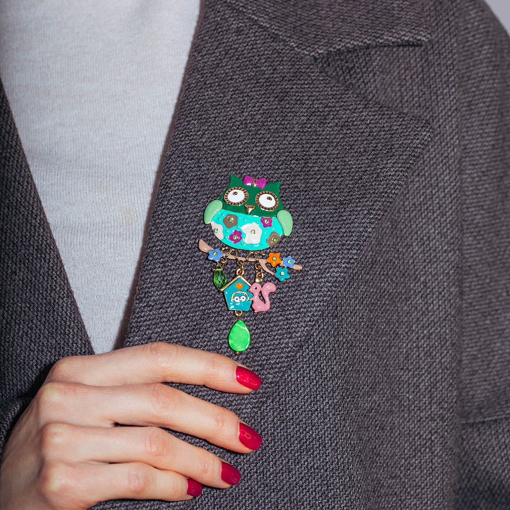 Shadore Брошь Сова с домиком Арт.: XZ5500.16 G/G