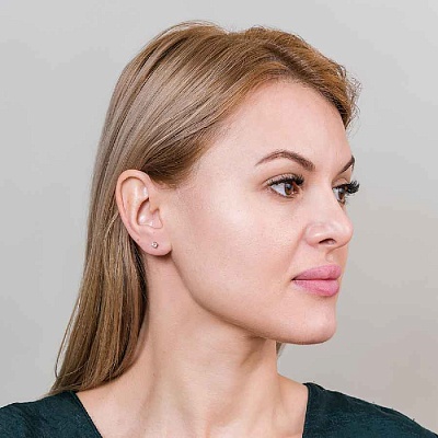 Пусеты WHITE  Fiore Luna  AE03187-4 BW/G 