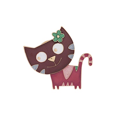 Брошь Весёлый кот XZ0867.9 R/G 