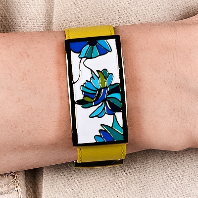 Браслет на желтом кожаном ремешке  Fiore Luna  CB13599-2 