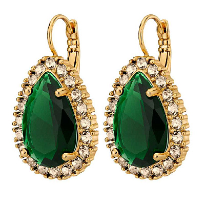 Серьги FIORA SG EMERALD GREEN/GOLDEN 450076 